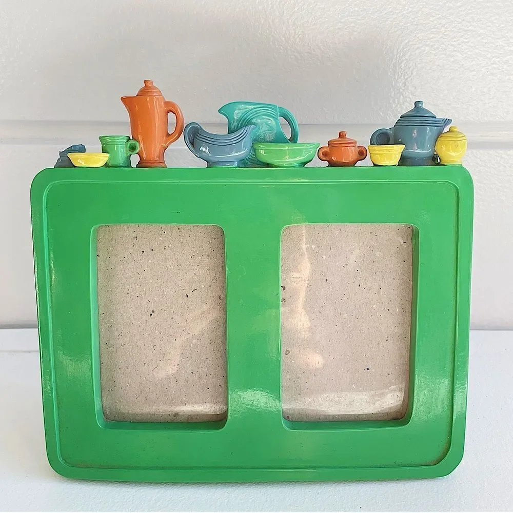 Fiesta Vintage The Weston Gallery Double Picture Frame With Fiesta Dish Decals